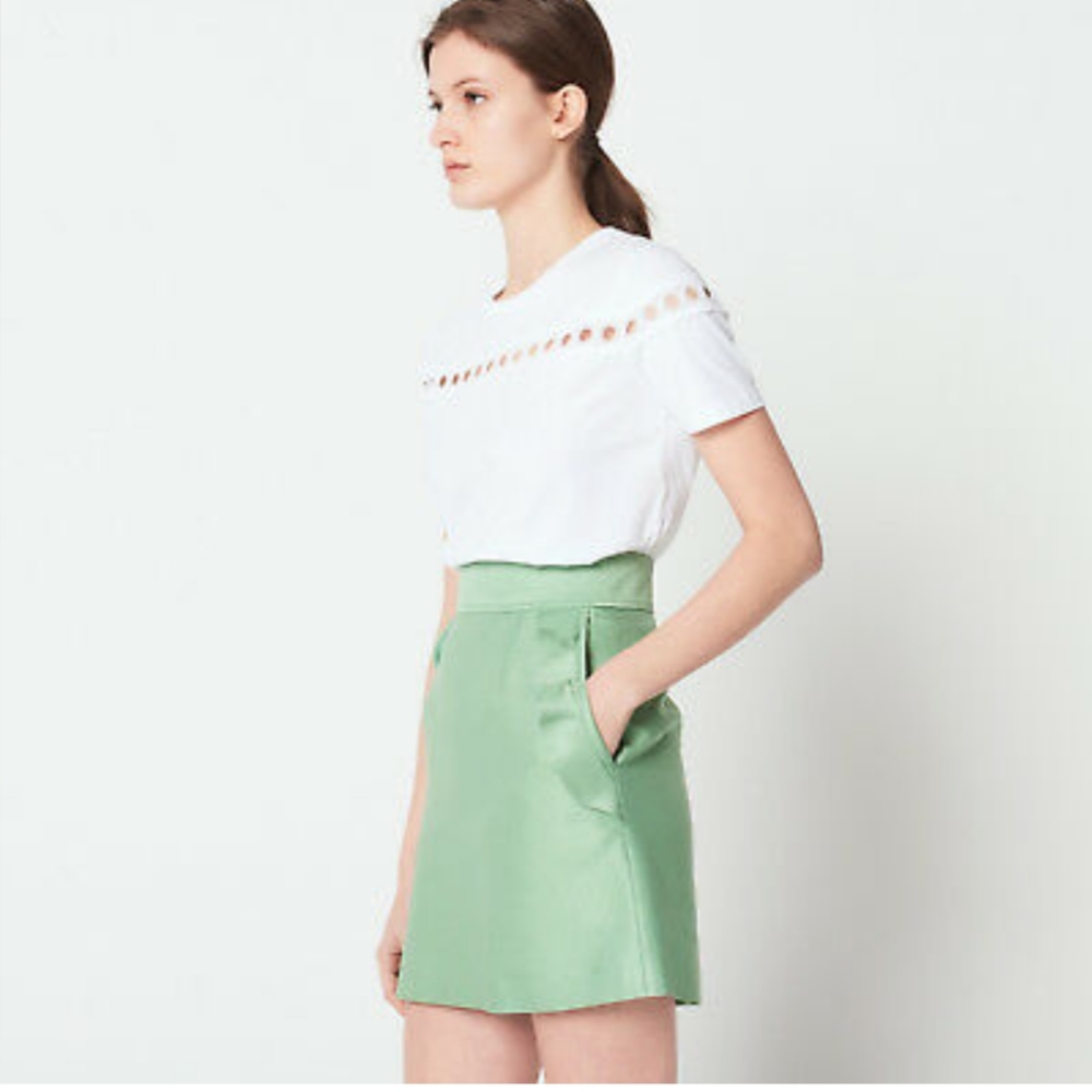 Sandro Paris A-line Ruffle Front Pocket Skirt